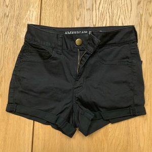 American eagle black super super stretch cut offs